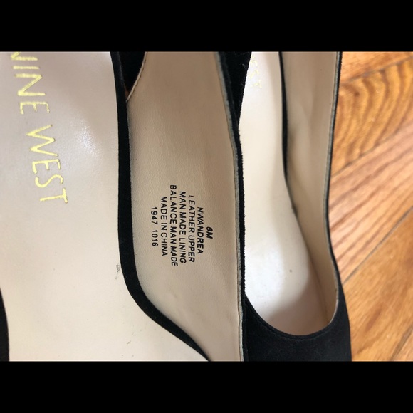 Black Suede Heels with Wrap-Around Ties - Picture 4 of 5